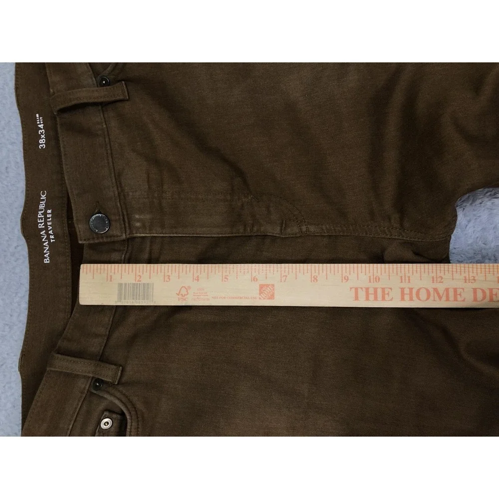 Banana Republic 5 Pocket Pants Mens 39x33 (Tag 38x34) Brown Traveler Slim Fit